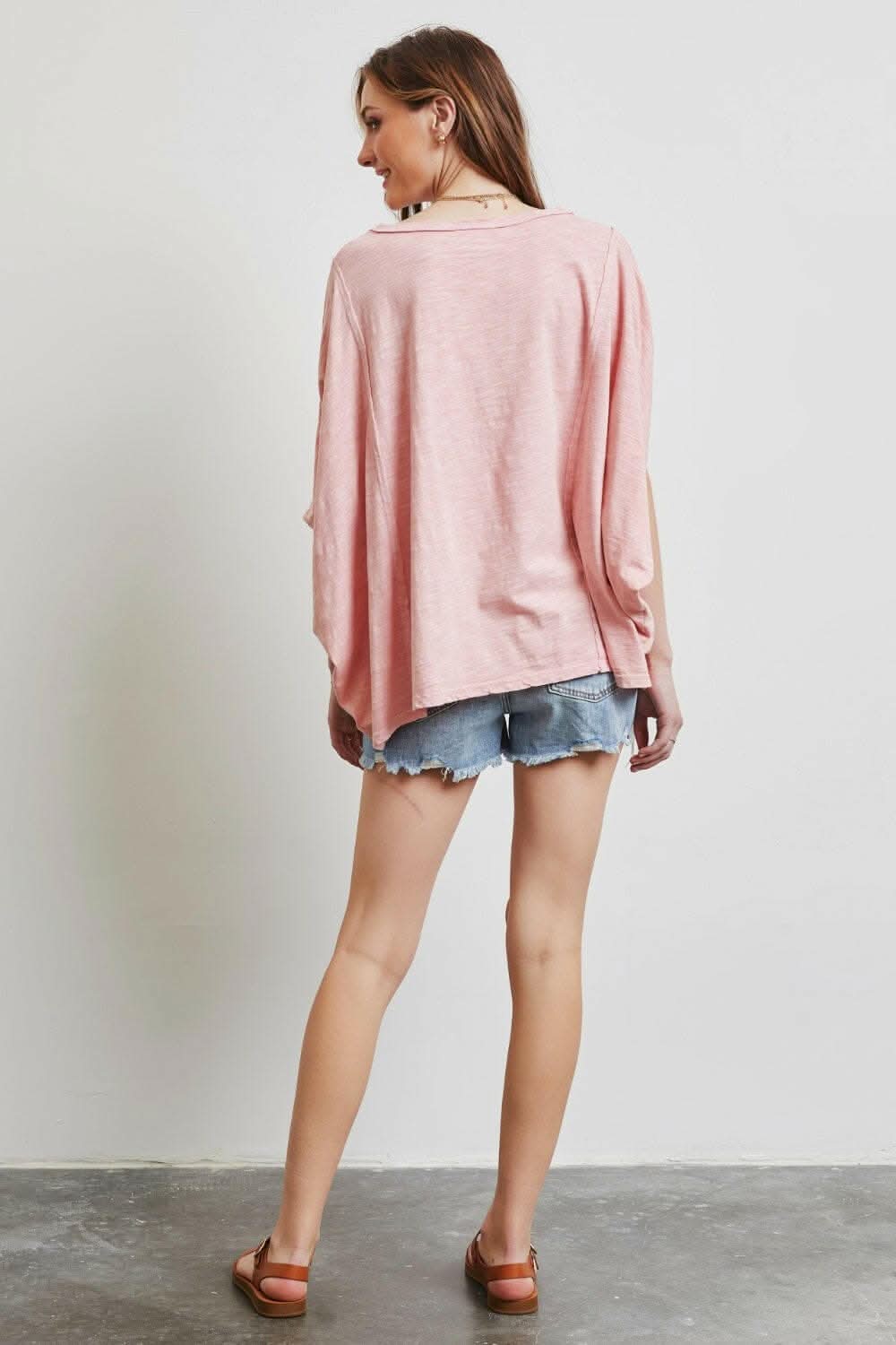 HEYSON Full Size Garment-Dyed Boat Neck Oversized Top - Love Salve